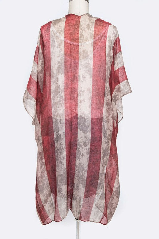 Vintage Inspired American Flag Kimono