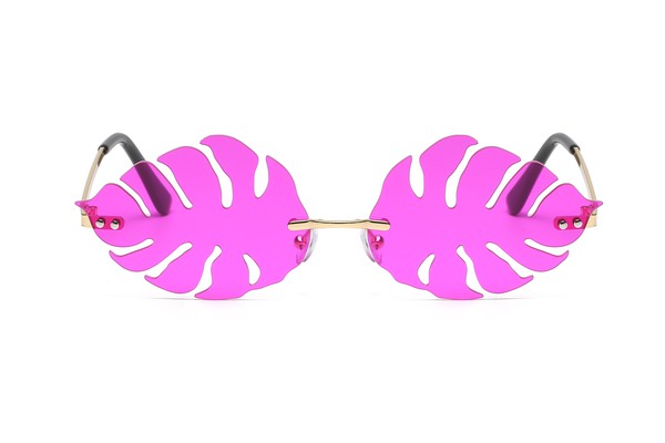 Rimless Leaf Shape Party Sunglasses