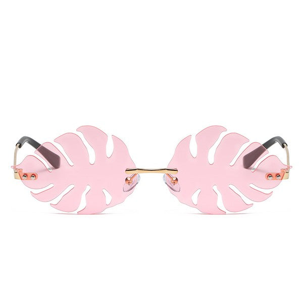 Rimless Leaf Shape Party Sunglasses