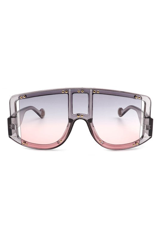 Oversize Square Fashion Shield Visor Sunglasses