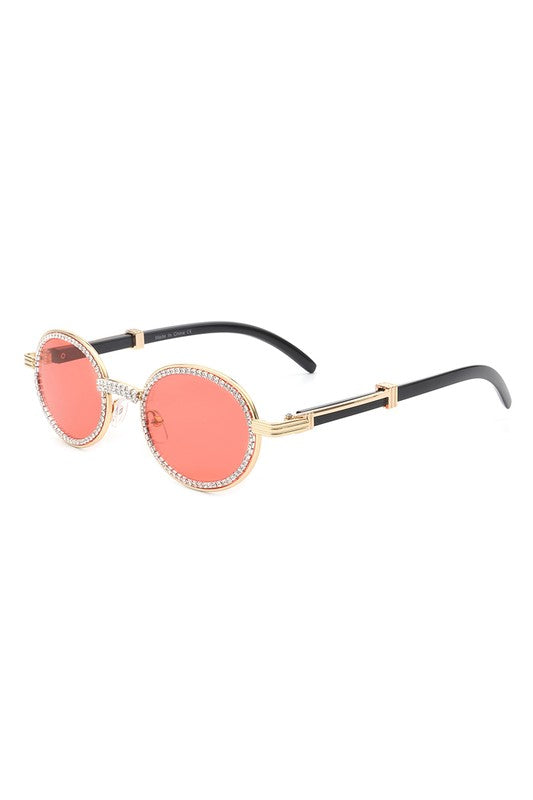 Round Circle Retro Glitter Fashion Sunglasses