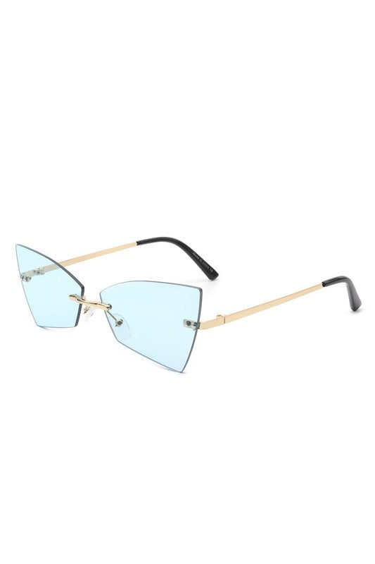 Rimless Geometric Triangle Fashion Sunglasses