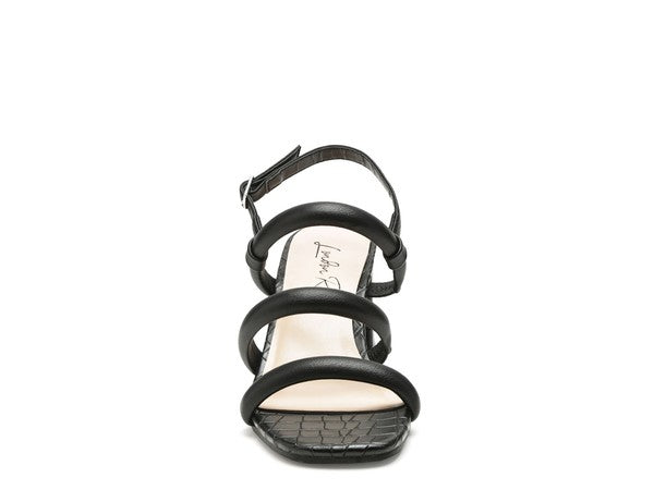 SLATER CROC SLINGBACK BLOCK SANDALS