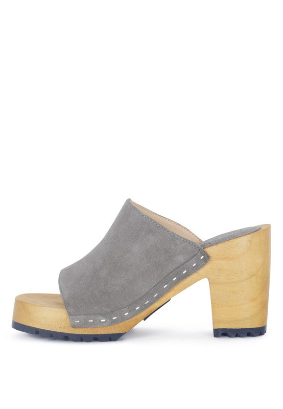 JARRAH SUEDE SLIDE CLOGS