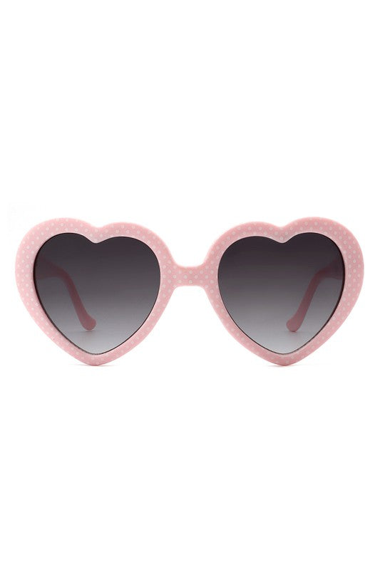 Women Mod Colorful Party Heart Shaped Sunglasses