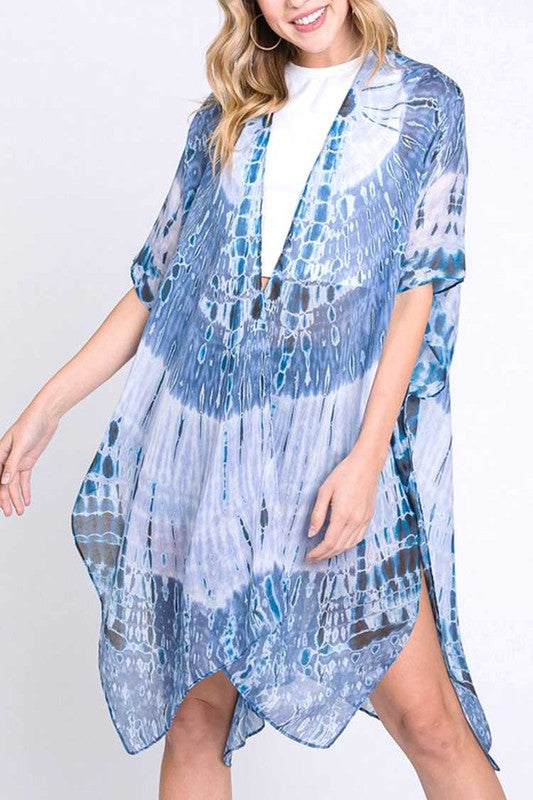 Tie Dye Printed Kimono Cardigan