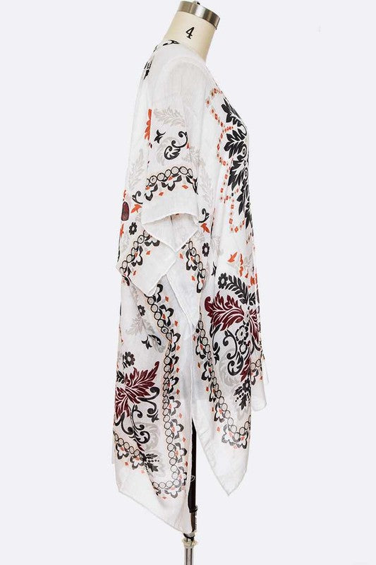 Mandala Print Light Weight Kimono Cardigan