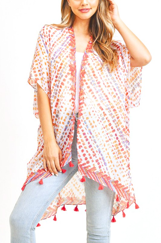 Fringe Tassel Light Weight Kimono Cardigan