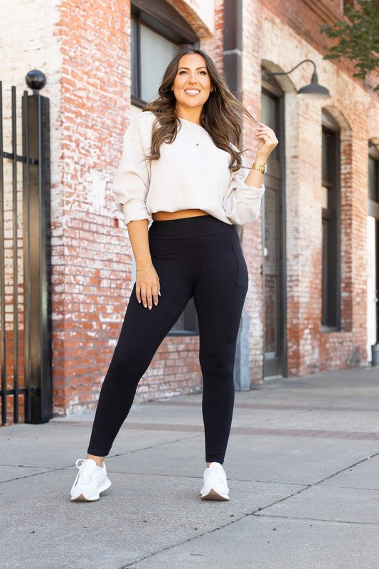 Black FULL LENGTH Leggings with POCKETS