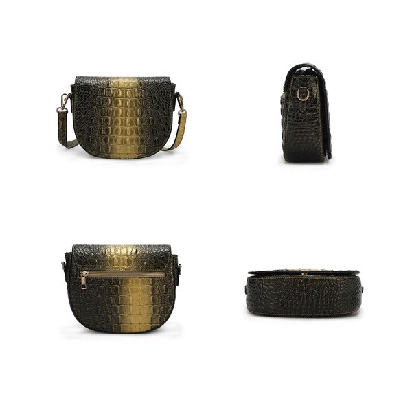 MKF Amalia Croc-Embossed Crossbody Bag by Mia K