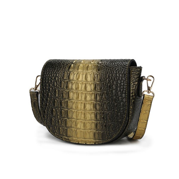 MKF Amalia Croc-Embossed Crossbody Bag by Mia K