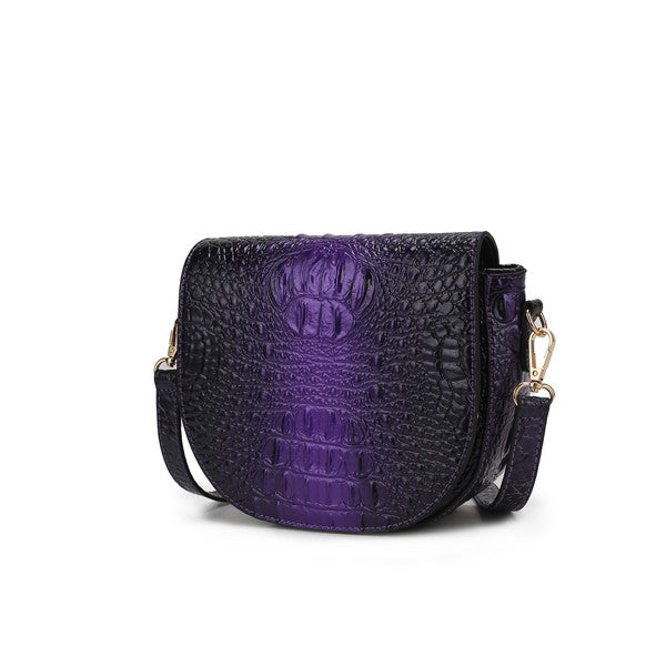 MKF Amalia Croc-Embossed Crossbody Bag by Mia K