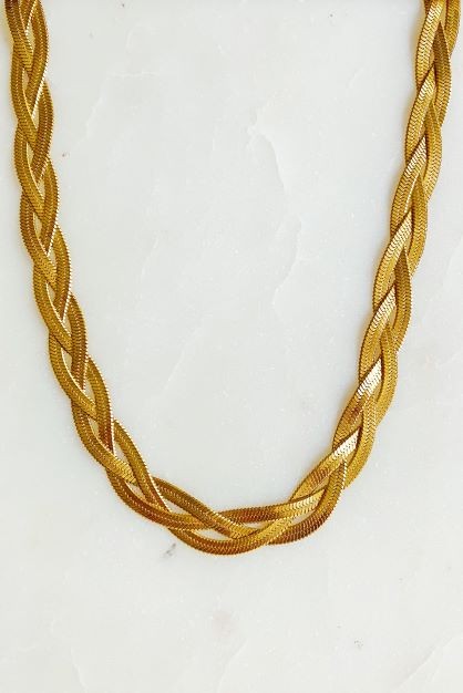 Braided Herringbone Chain Necklace