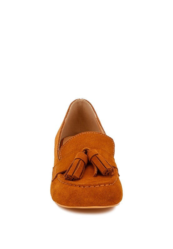 Aloha Tassels Detail Suede Loafers