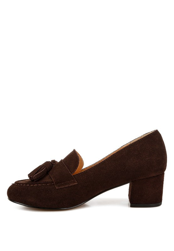 Aloha Tassels Detail Suede Loafers