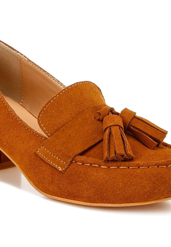 Aloha Tassels Detail Suede Loafers