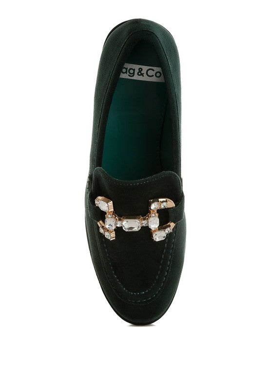 Maestro Diamante Embellished Horsebit Loafers